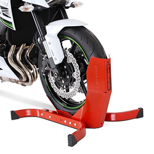 ConStandsEasy Plus-Motorcycle Stand Suzuki GSX-R 1000 Red Paddock Front Wheel Chock Transport Motorbike Rocker Universal
