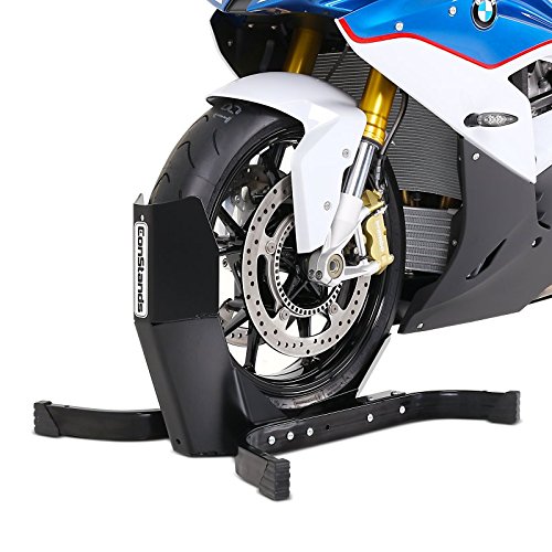 ConStands Easy Plus-Motorcycle Stand Yamaha FZR 1000,FZR 600/R Black Paddock Front Wheel Chock Transport Motorbike Rocker Universal
